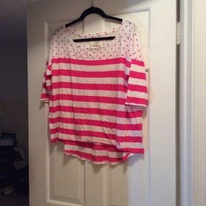 Abercrombie & Fitch white & pink striped top